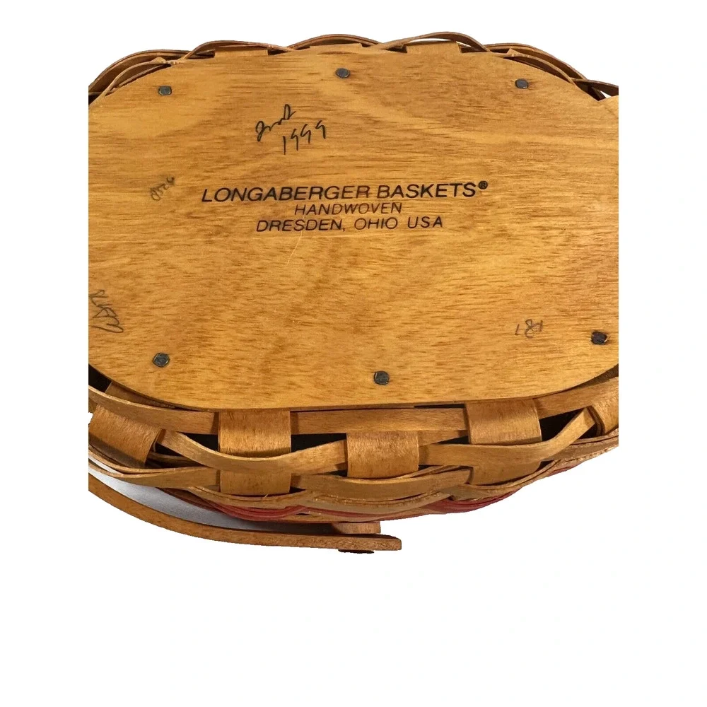 1999 Longaberger Mother's Day Tea for Two Basket & Protector 7.75L 5.75W 3.25H
